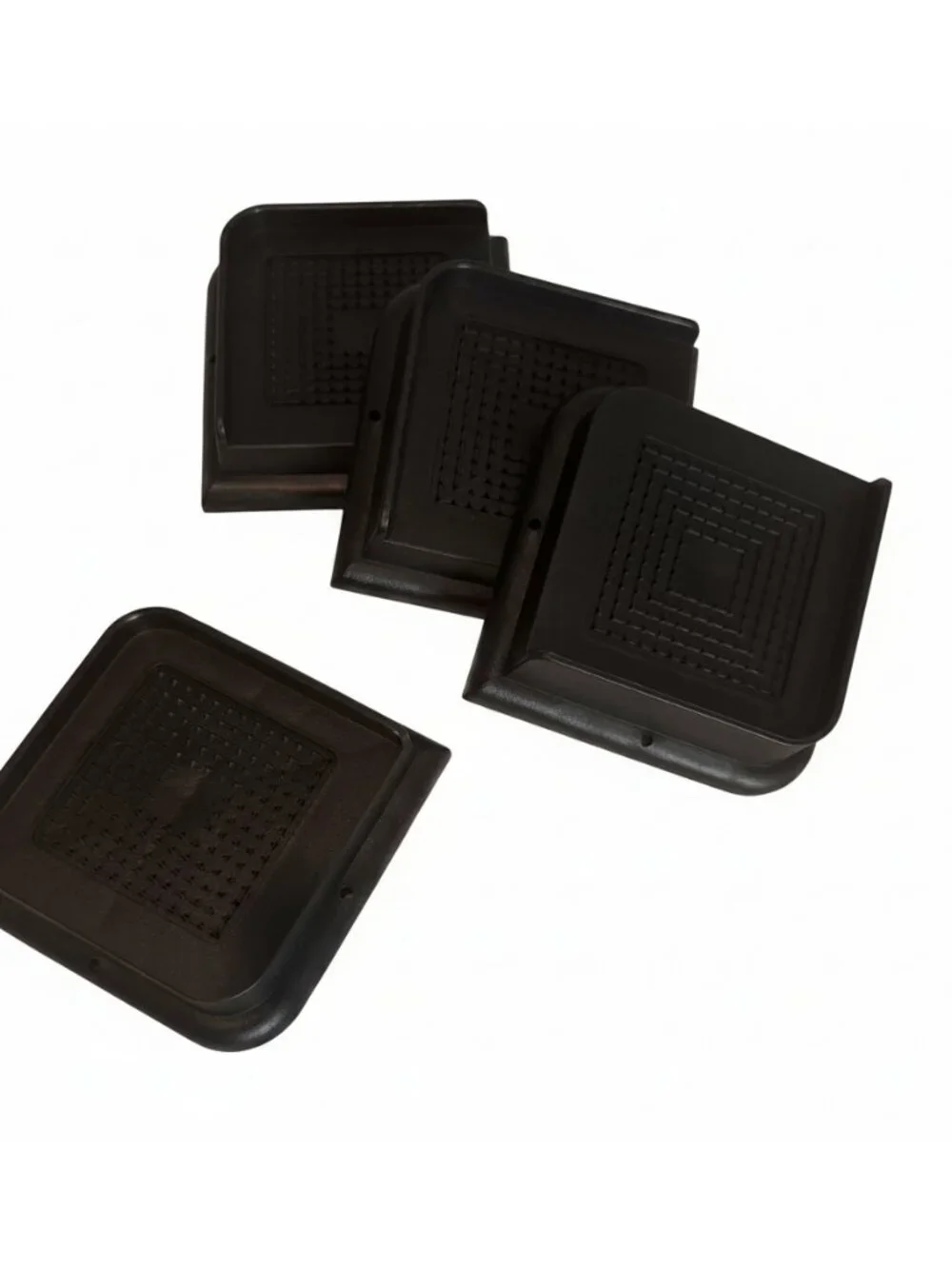 Black Plastic Furniture Leg Protector Risers Set of 4